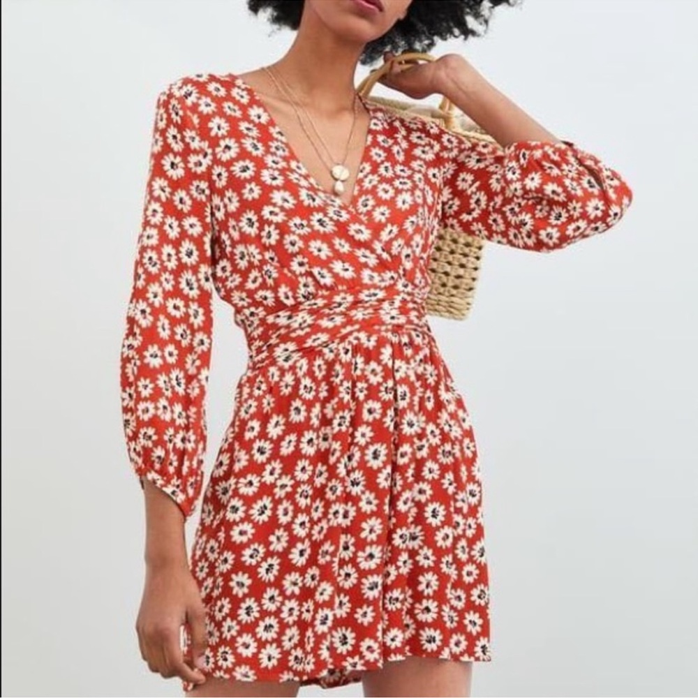 Zara | Floral Red Print Jumpsuit
